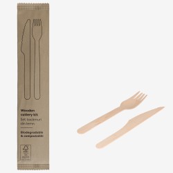 Wooden knife and fork kit...