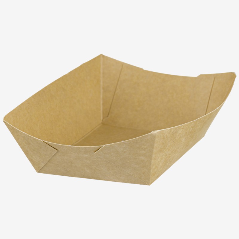 Kraft paper food trays 20X14X8.5 cm 100 pcs