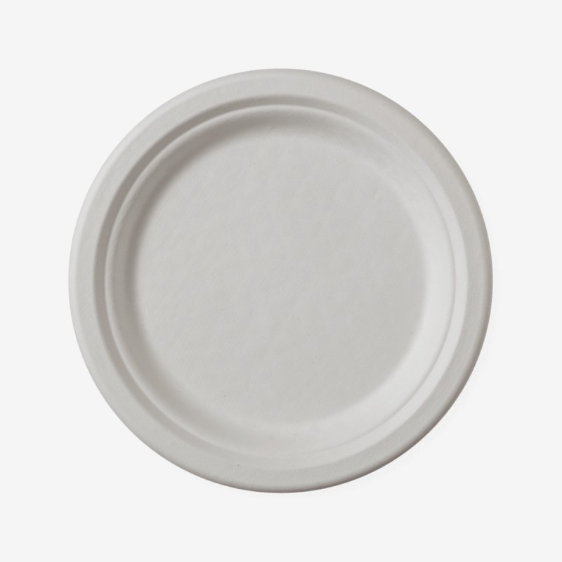 Farfurii trestie de zahar rotunde albe 17 cm Farfurii trestie de zahar rotunde albe 17 cm