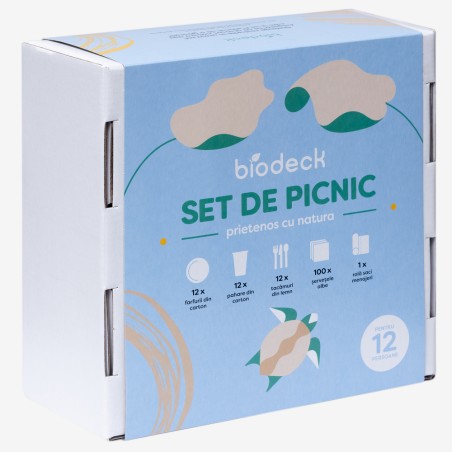 Set picnic biodegradabil 12 persoane