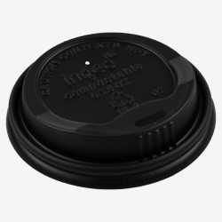 Black cpla lids 70 mm 50 pcs