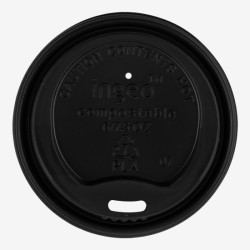 Black cpla lids 70 mm 50 pcs