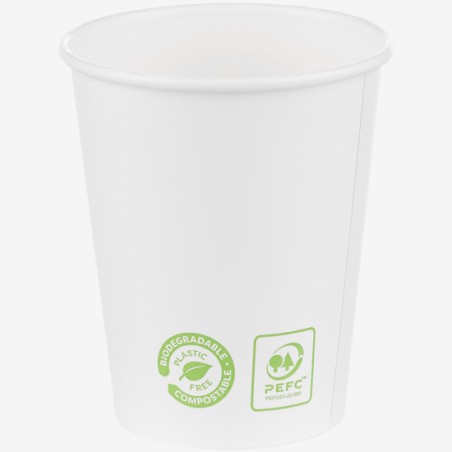 White zero plastic carton cups 240 ml 50 pcs